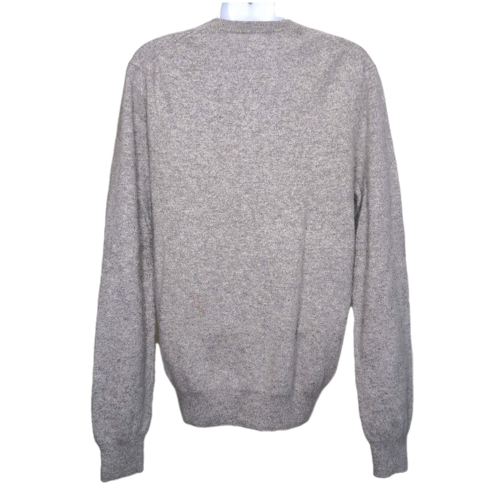 Saks Fifth Avenue Cashmere‎ V-Neck Sweater Gray Size L Women's/Unisex Runs Small - Picture 2 of 15